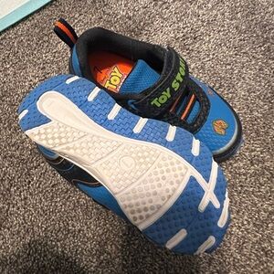 Light up Disney Toy Story Blue and navy Kids Sneakers with Green Logo